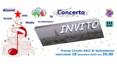 MERCOLEDI’ 18 DICEMBRE 2019 CONCERTO DI NATALE DEGLI ALUNNI DELLA SCUOLA SECONDARIA DI I^ GRADO A.S. 2019/2020