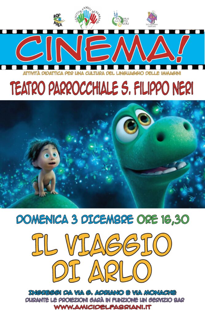 DOMENICA 3 DICEMBRE  2017 AL CINEMA CON IL FILM: IL VIAGGIO DI ARLO