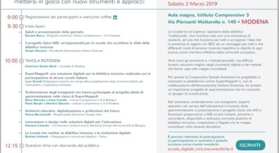 CORSO DI FORMAZIONE DOCENTI “SCUOLA DIGITALE INCLUSIVA” – SABATO 2 MARZO  2019