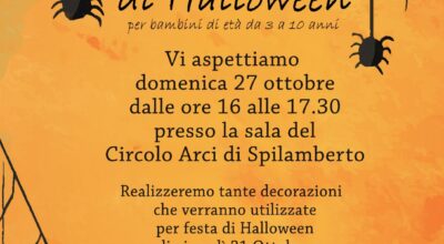 LABORATORIO DI HALLOWEEN IL 27/10/2019  E  HALLOWEEN PARTY IL 31/10/2019 A SPILAMBERTO