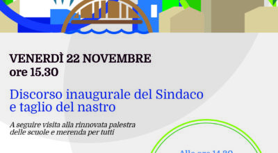 VENERDI’ 22 NOVEMBRE 2019 INVITO ALL’INAUGURAZIONE DEL PONTE PEDONALE DI SAN VITO