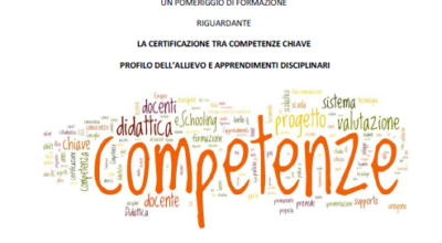 SABATO 20 FEBBRAIO 2016 INCONTRO DI FORMAZIONE – LA CERTIFICAZIONE TRA COMPETENZE CHIAVE PROFILO DELL’ALLIEVO E APPRENDIMENTI DISCIPLINARI