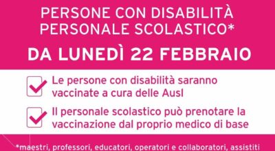 DAL 22-02-2021 VIA ALLE VACCINAZIONI PER IL PERSONALE SCOLASTICO